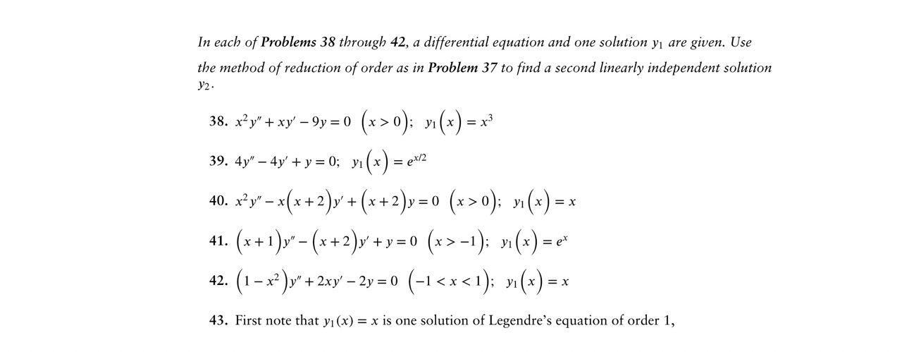 Solved Please DO ONLY QUESTION 41 ! ﻿In each of Problems 38 | Chegg.com