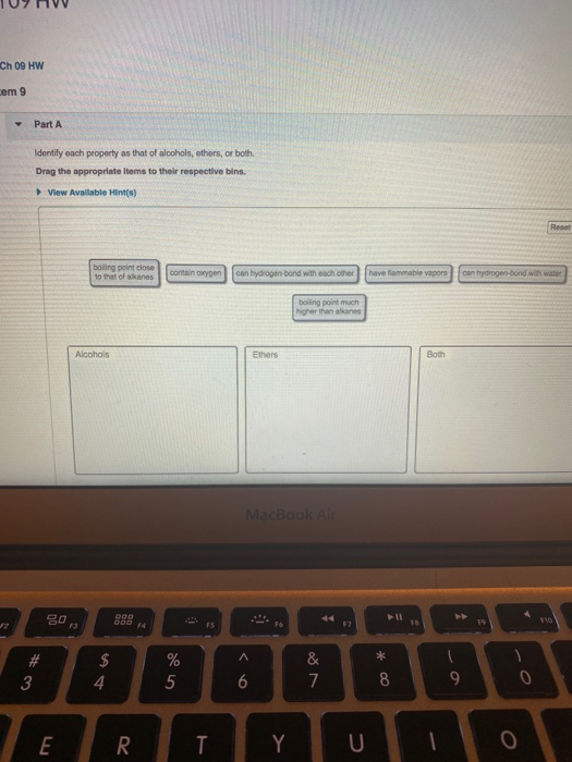 Tu Hvv Ch 09 Hw Em 9 Part A Identify Each Property Chegg 