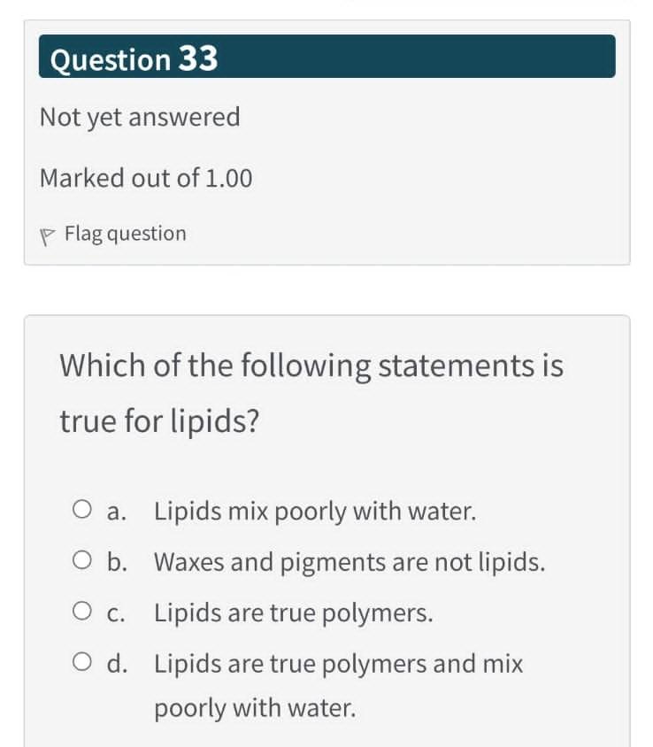 Solved Question 33 Not yet answered Marked out of 1.00 p | Chegg.com