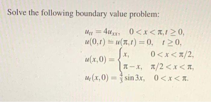 Solved Solve The Following Boundary Value Problem: Un = | Chegg.com