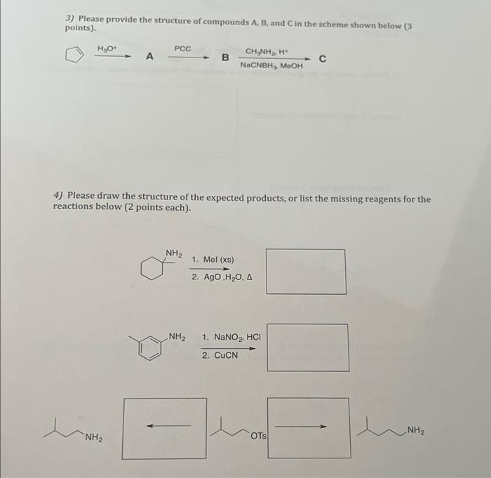 Solved 3) Please provide the structure of compounds A,B, and | Chegg.com