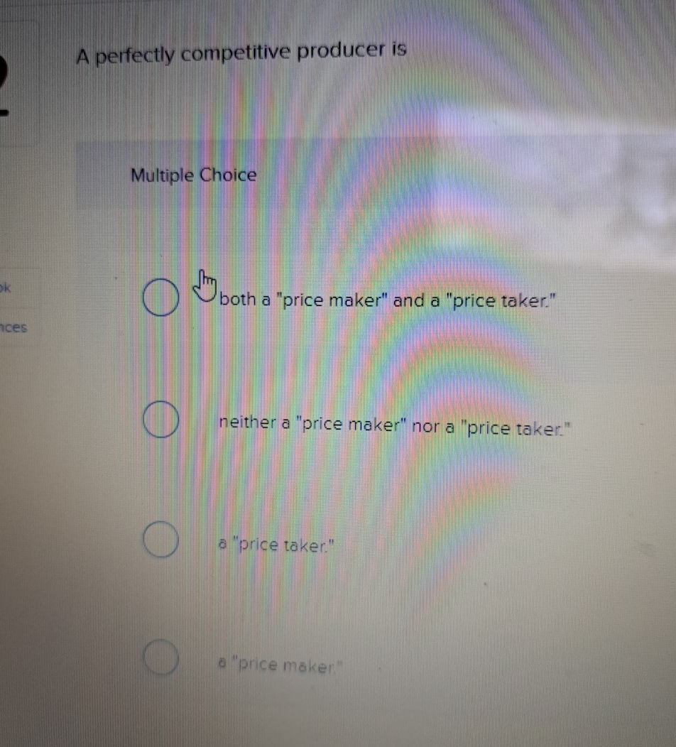 Solved A perfectly competitive producer isMultiple