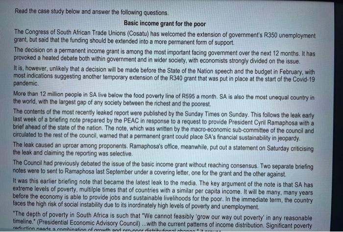 Read The Case Study Below And Answer The Following Chegg Com