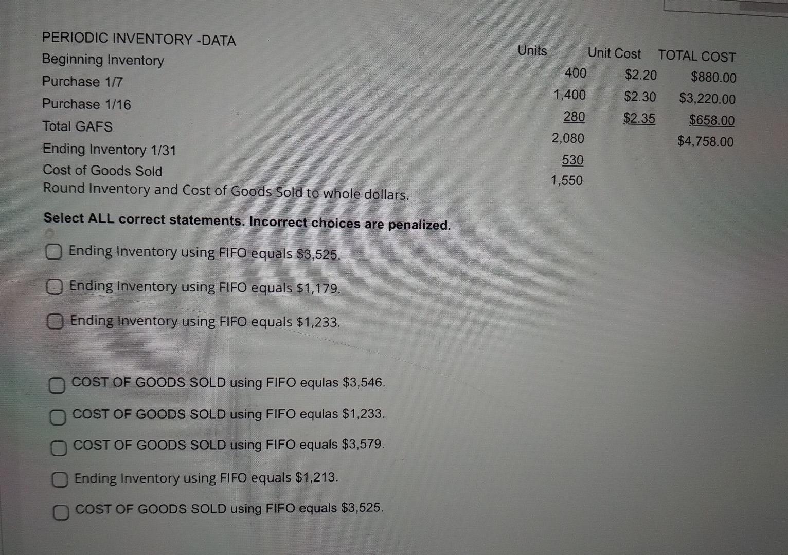 Solved PERIODIC INVENTORY-DATA Beginning Inventory Purchase | Chegg.com