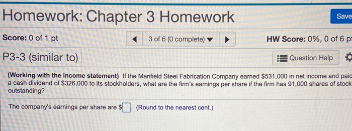 Solved Homework: Chapter 3 Homework Save Score: 0 of 1 pt 3 | Chegg.com