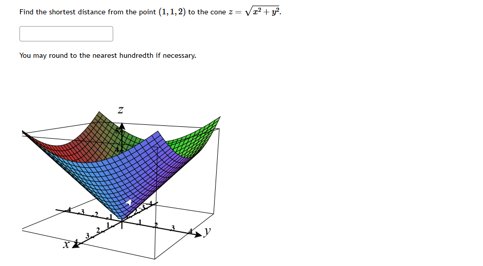 Solved Find the shortest distance from the point (1,1,2) to | Chegg.com