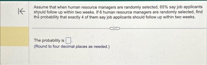 Solved Assume that when human resource managers are randomly | Chegg.com