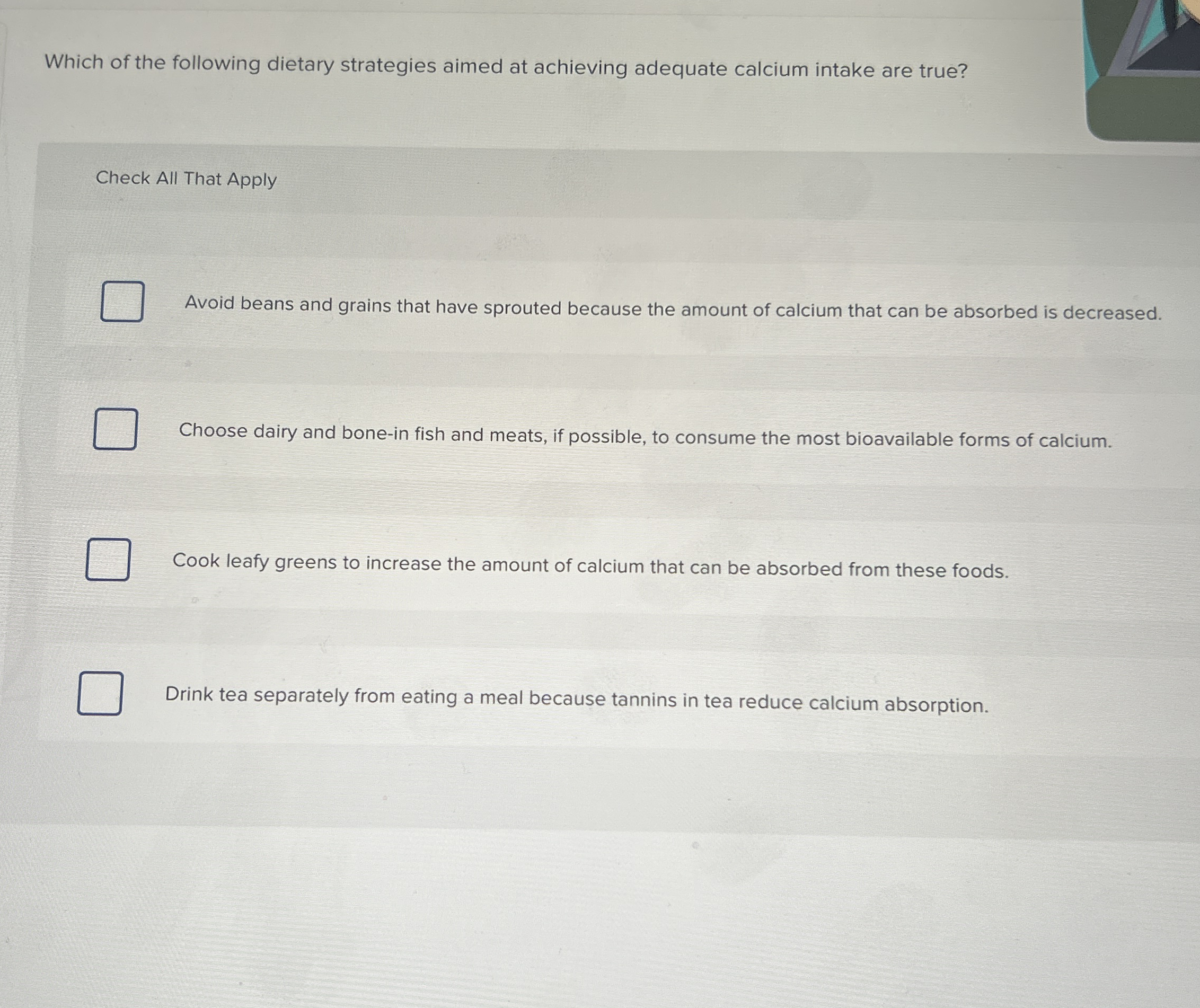 Solved Which of the following dietary strategies aimed at