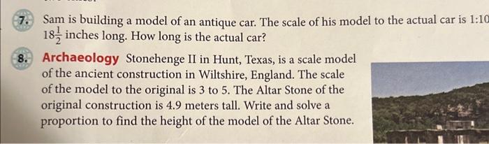 Solved 7. Sam is building a model of an antique car. The | Chegg.com