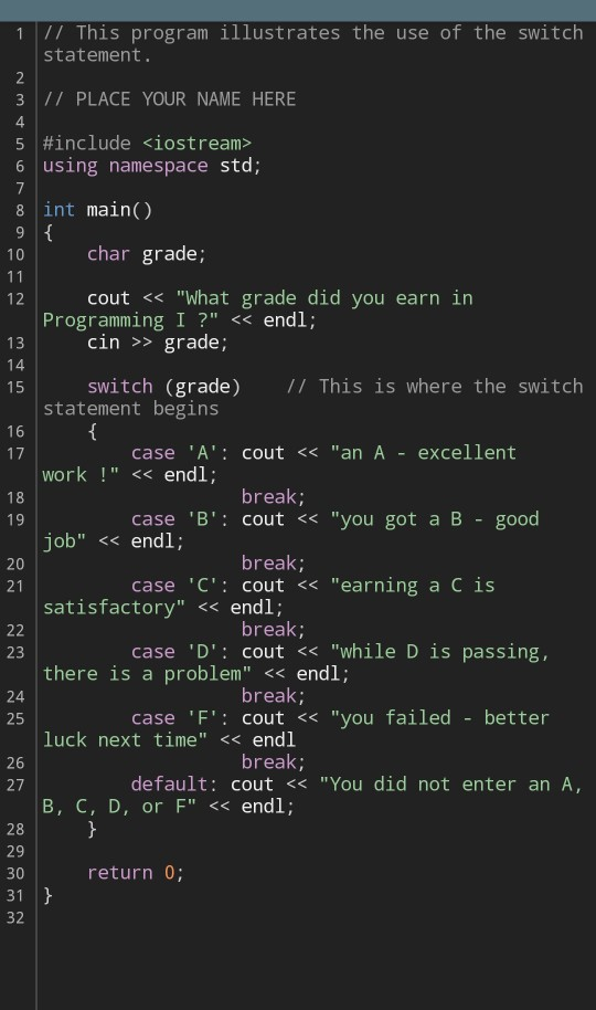 Solved 13 14 1 // This program illustrates the use of the | Chegg.com