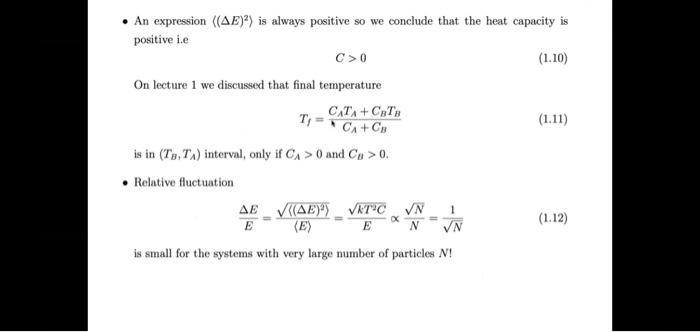 Solved Let Us Consider The Mean Of The Cube Of The Energy Chegg Com