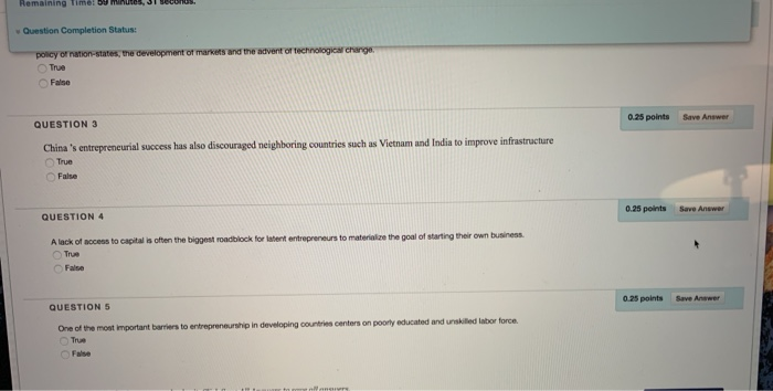 Solved Question Completion Status: QUESTION 1 0.25 points | Chegg.com