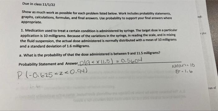 Solved Show as much work as possible for each problem listed | Chegg.com