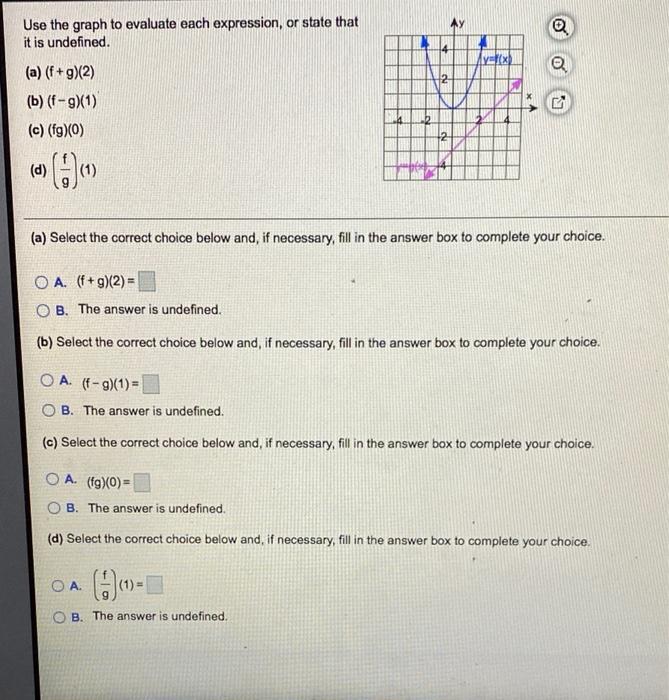 Solved AY Use the graph to evaluate each expression, or | Chegg.com