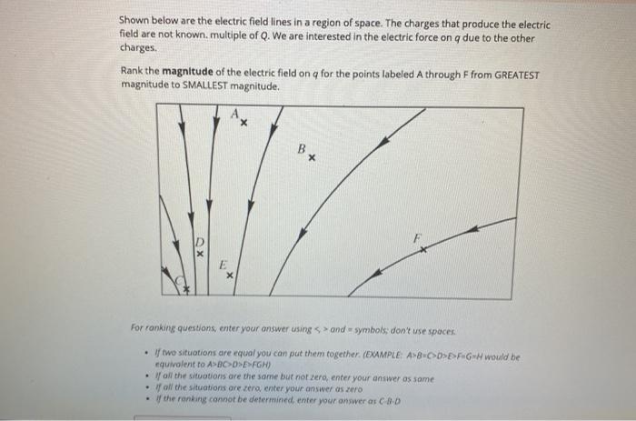 Solved Shown below are the electric field lines in a region | Chegg.com