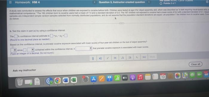 Solved A study was conducted to the effects occur when | Chegg.com