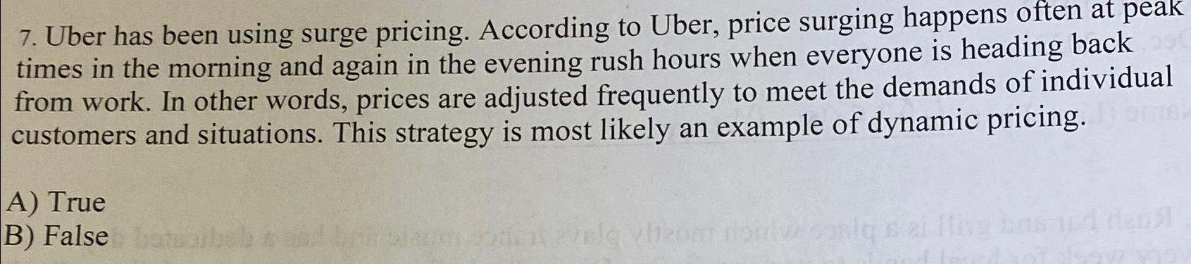 Solved Uber Has Been Using Surge Pricing. According To Uber, | Chegg.com