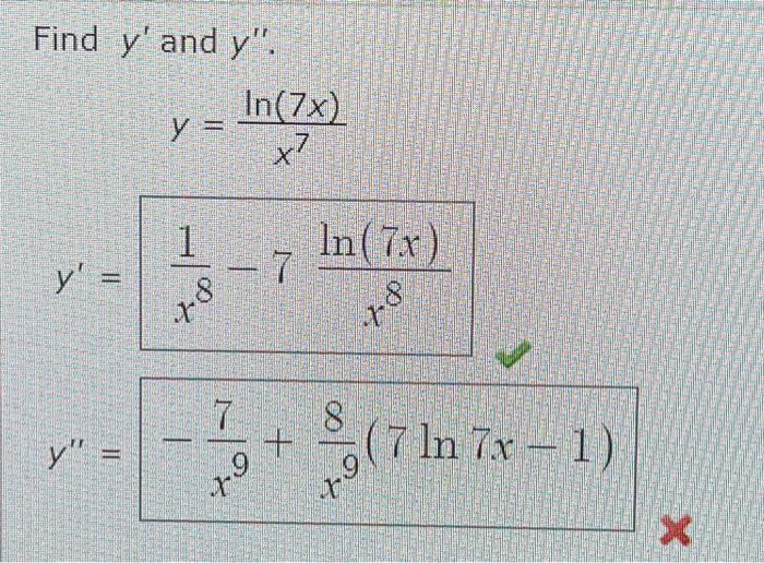 y = 7 - 1 4x