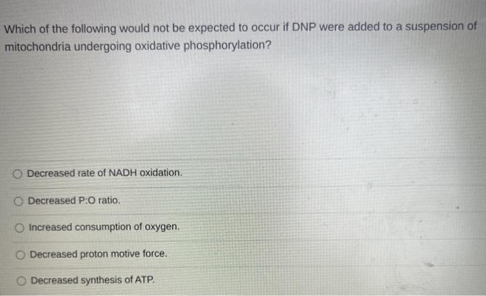 Solved Which of the following would not be expected to occur | Chegg.com