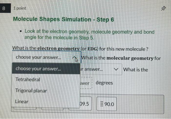Molecule ShapesMolecule Shapes Simulation - Step 1 In | Chegg.com