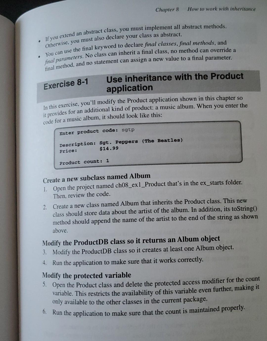 Solved Chapter 8 How to work with inheritance • If you | Chegg.com
