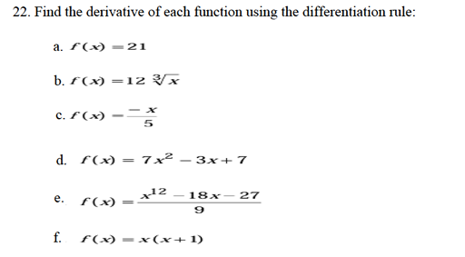 Solved Find the derivative of each function using the | Chegg.com