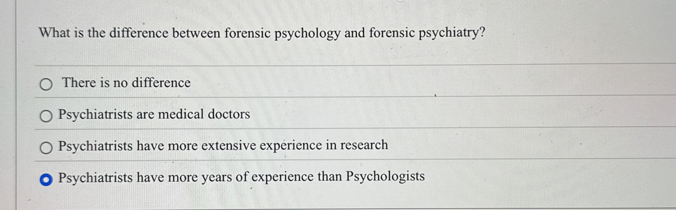 Solved What is the difference between forensic psychology