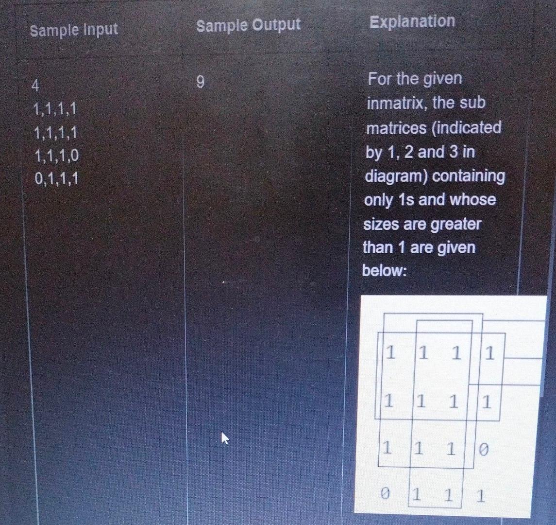 Solved Problem Statement .. Consider a binary matrix of | Chegg.com