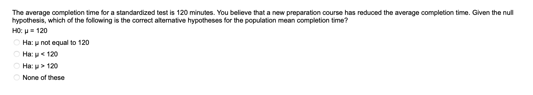 Solved The average completion time for a standardized test | Chegg.com