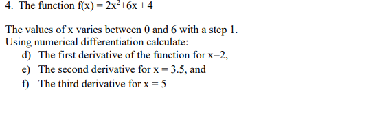 Solved The Function F X 2x2 6x 4the Values Of X ﻿varies