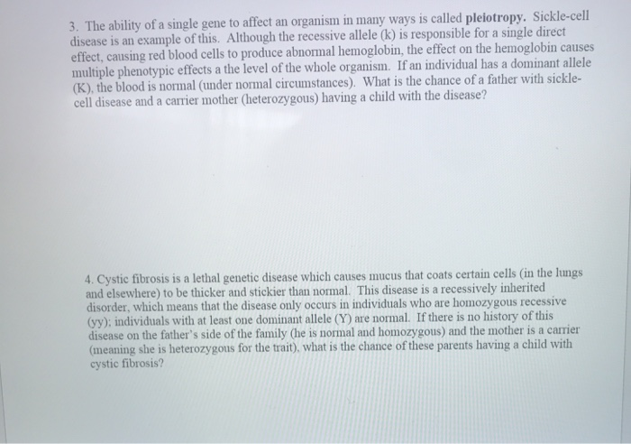 Solved Human Genetics The following exercises are genetics | Chegg.com
