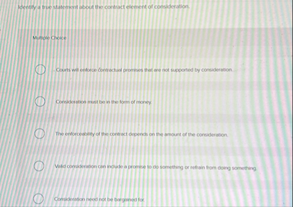 Solved Identify a true statement about the contract element | Chegg.com