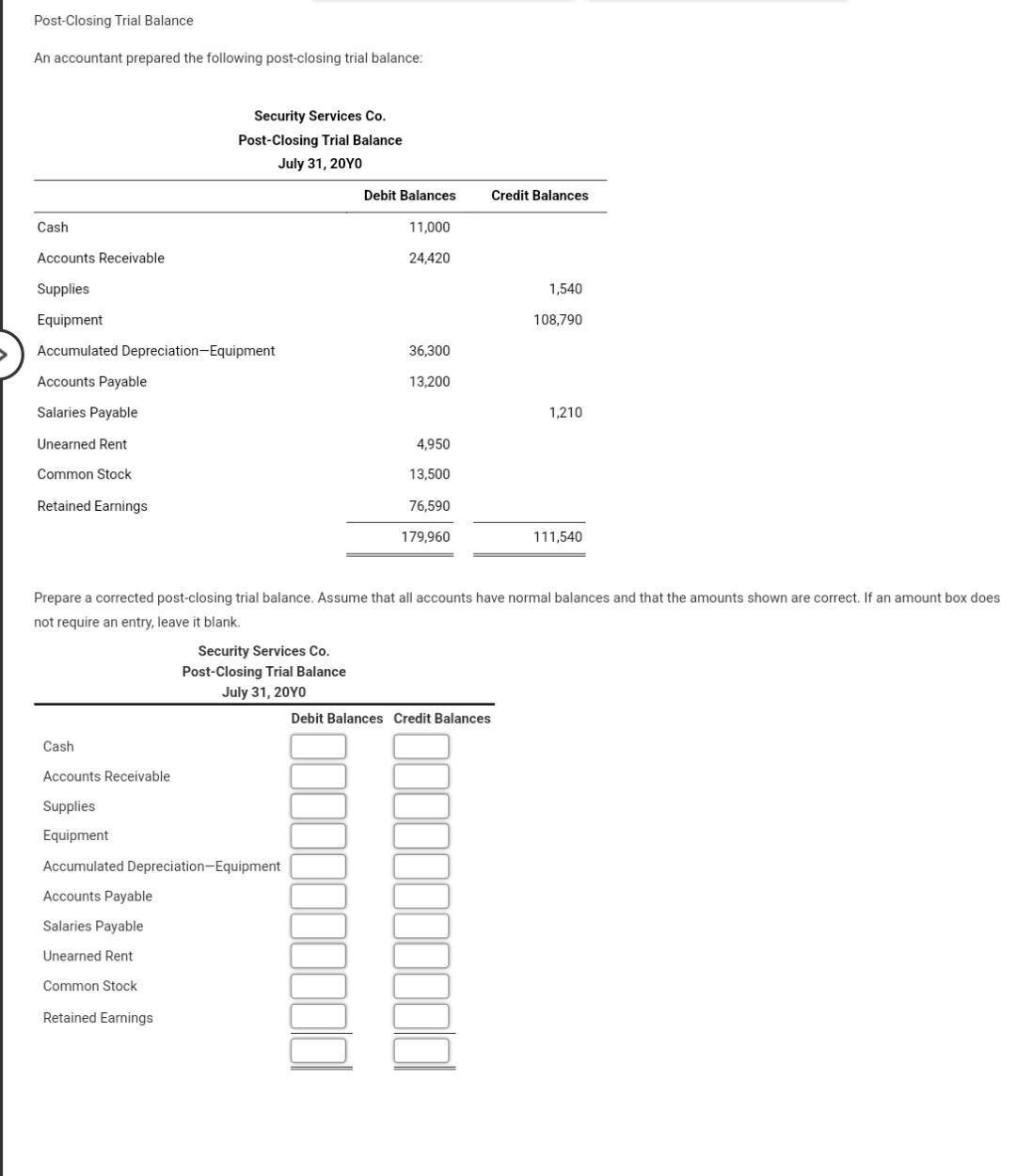 a post closing trial balance is prepared so that