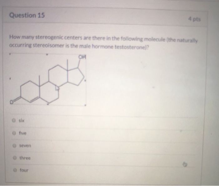 Solved Question 15 4 Pts How Many Stereogenic Centers Are