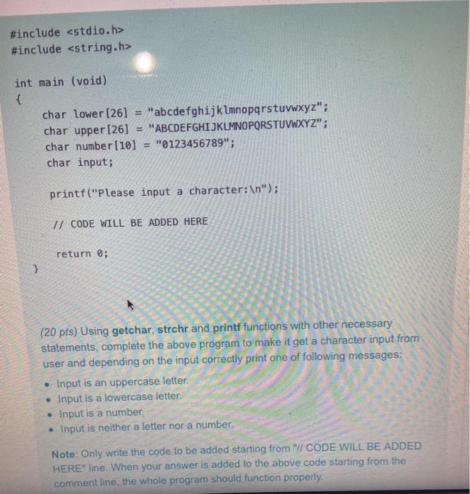 Solved #include #include int main (void) { char lower [26] | Chegg.com