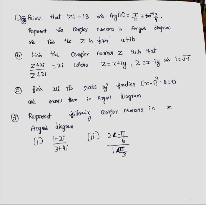 Solved Dagiven that \\( |z|=13 \\) and \\( | Chegg.com