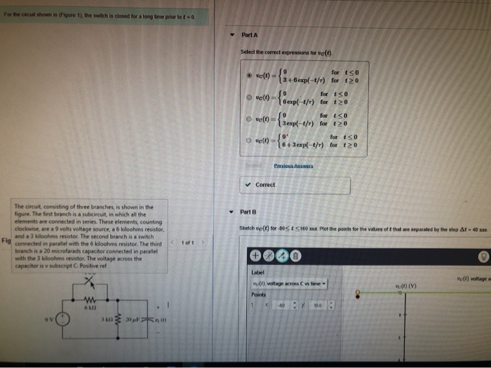 Solved For the circuit shown in (Figure 1), the switch is | Chegg.com