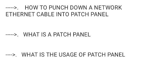 Solved HOW TO PUNCH DOWN A NETWORK ETHERNET CABLE INTO PATCH | Chegg.com