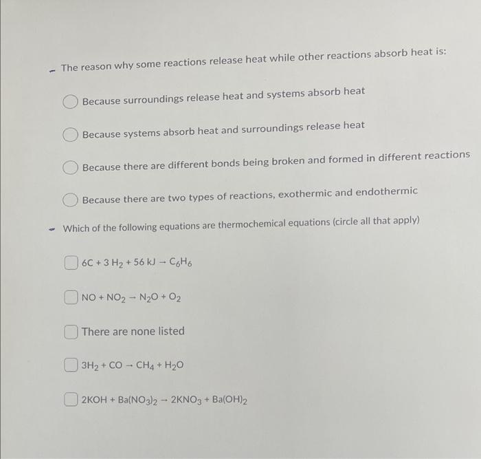 Solved An endothermic reaction The formation equation for