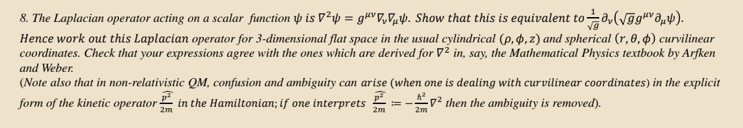 Solved The Laplacian operator acting on a scalar function ψ | Chegg.com