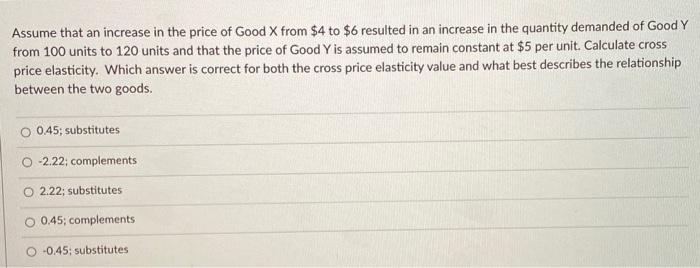 Solved Assume that an increase in the price of Good X from | Chegg.com
