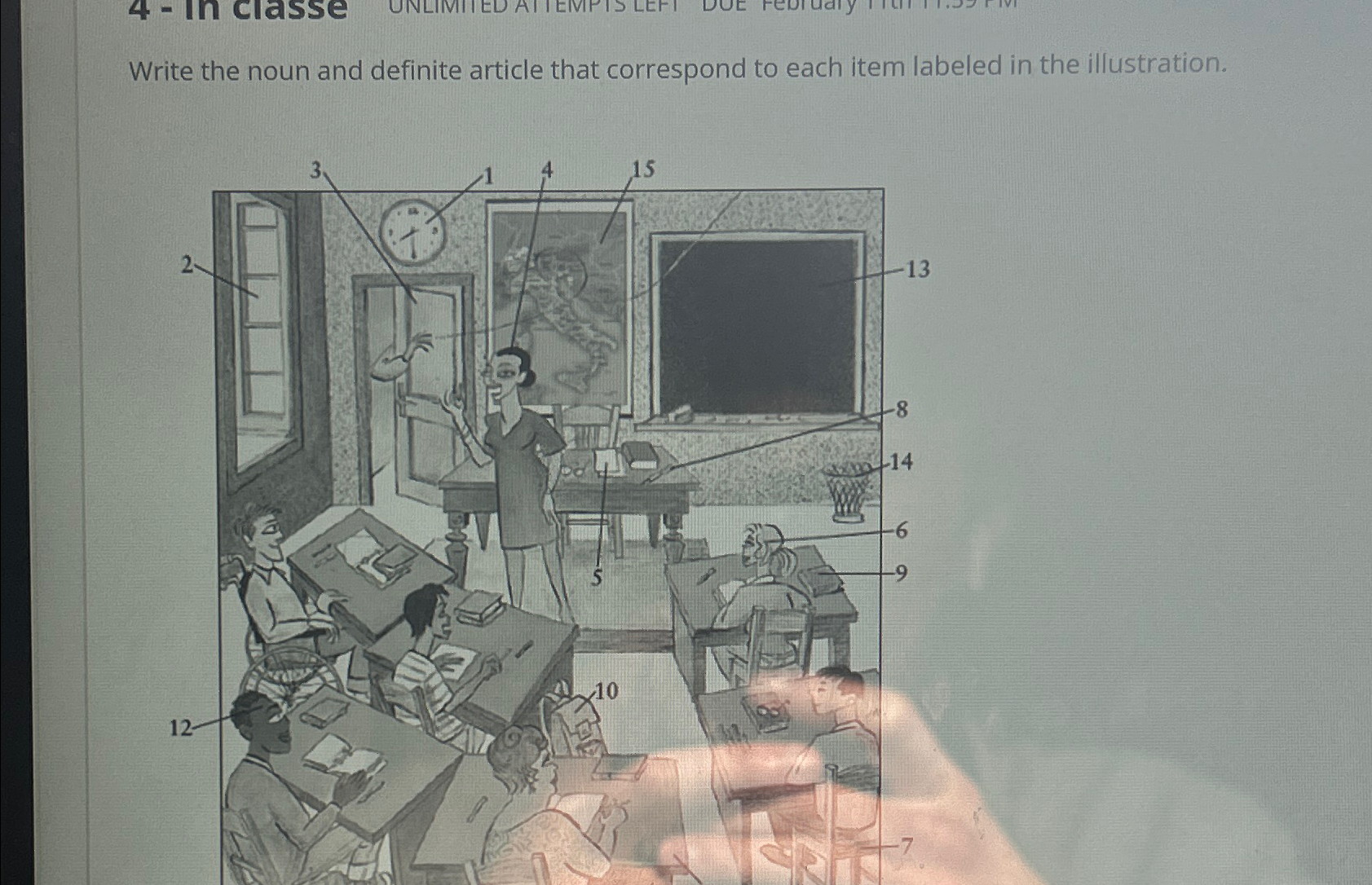 Solved Write the noun and definite article that correspond