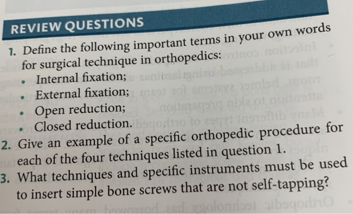 Solved REVIEW QUESTIONS 1. Define the following important Chegg