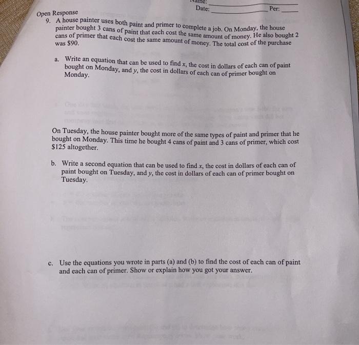 Date Per Open Response 9 A House Painter Uses Both Chegg Com