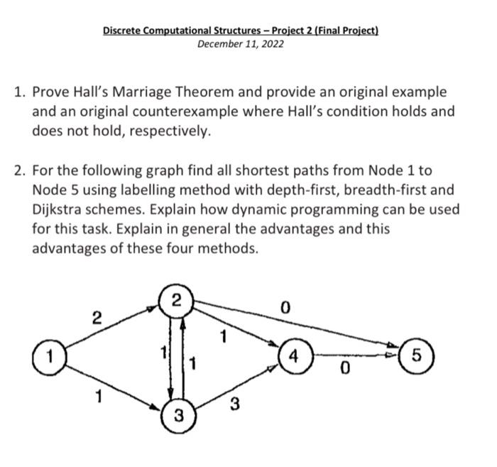 Solved Discrete Computational Structures - Project 2 (Final | Chegg.com