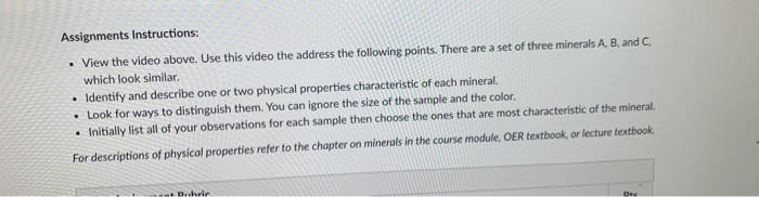 Solved Assignments Instructions: • View the video above. Use | Chegg.com