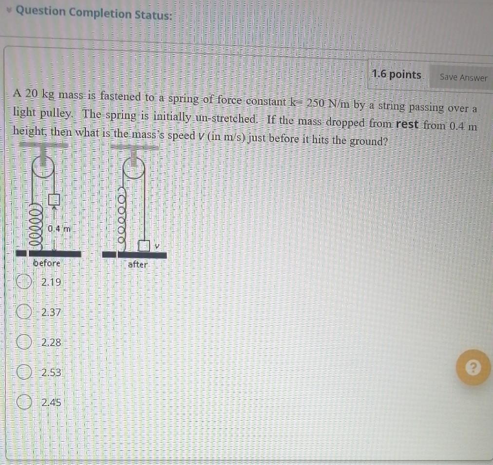 Solved Question Completion Status: 1.6 points Save Answer A | Chegg.com