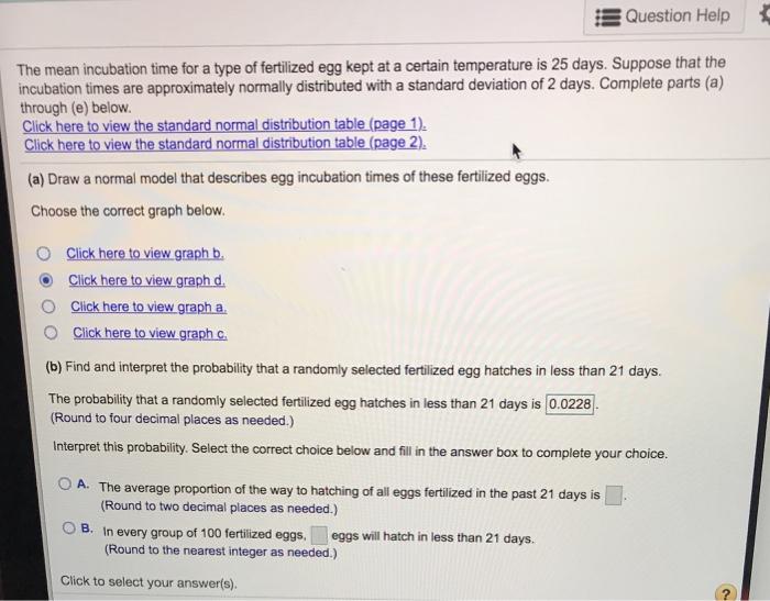 solved-the-mean-incubation-time-for-a-type-of-fertilized-egg-chegg