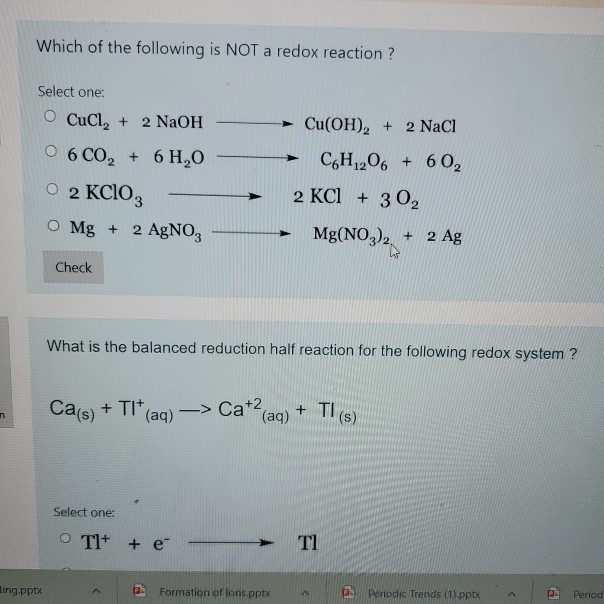 Solved Which Of The Following Is Not A Redox Reaction ? 2 | Chegg.com Solved Which Of The Following Is Not A Redox Reaction ? 2 | Chegg.com