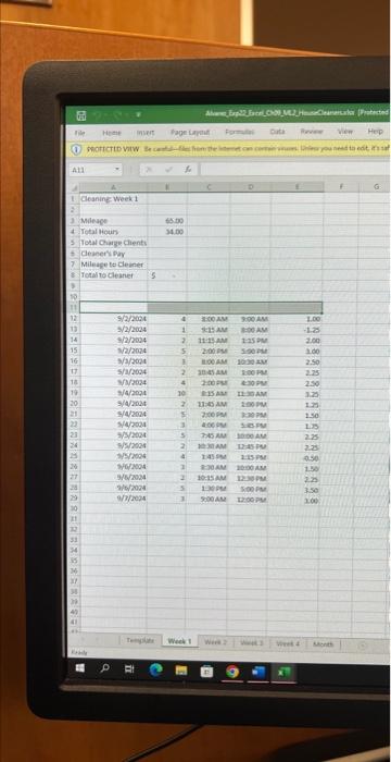 need help with excel homework